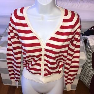 Red & white stripe sweater size small